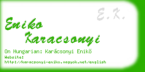 eniko karacsonyi business card