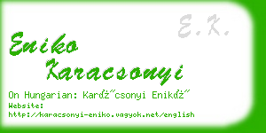 eniko karacsonyi business card